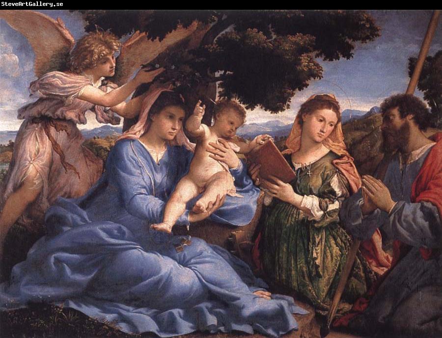 Lorenzo Lotto Virgin and Child with SS Catherine and Fames the Greater